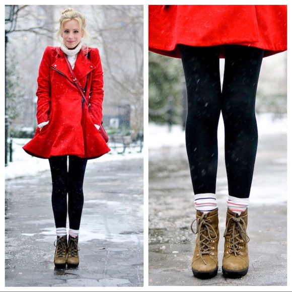 BLACK FLEECE LINED LEGGINGS 2 PAIRS A2C - Picture 10 of 16